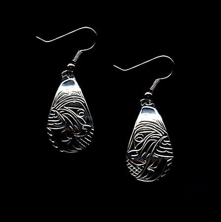 Sterling silver teardrop Eagle earrings