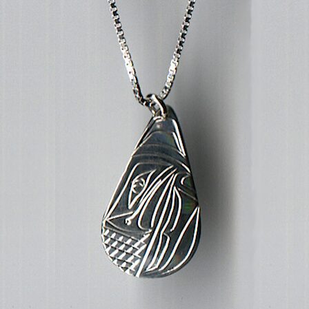 Sterling silver teardrop Eagle necklace