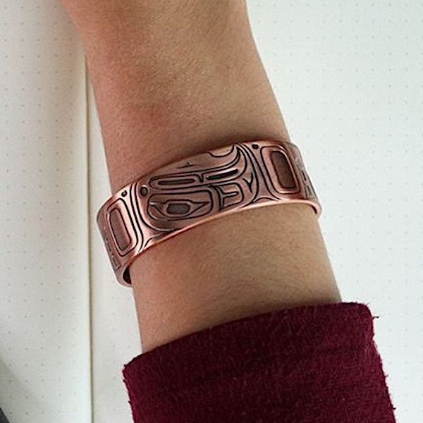 Copper Eagle bracelet on wrist