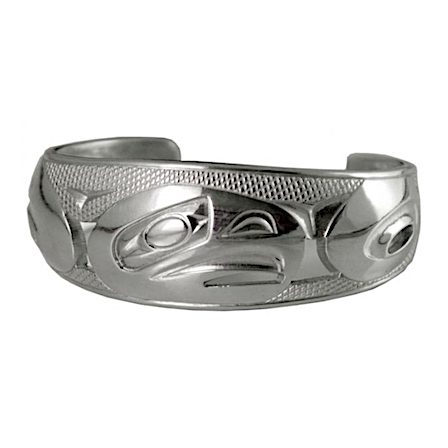 Silver pewter 1 inch wide Eagle bracelet