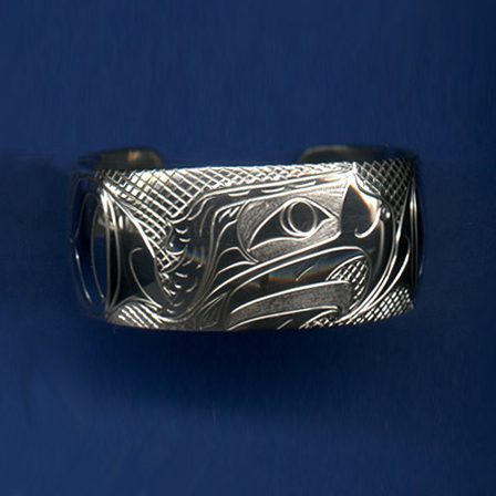 Sterling Silver 1 Inch Wide Eagle Bracelet