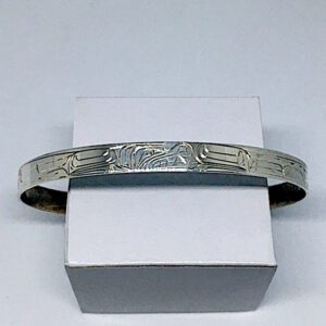 Sterling silver 1/4 inch wide Bear bracelet