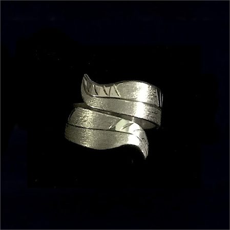 Sterling silver adjustable Eagle Feather ring