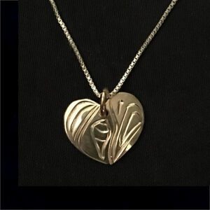 Sterling silver small heart shaped Eagle necklace
