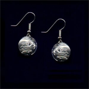 Sterling silver small round Eagle earrings
