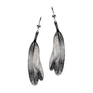 Silver pewter Eagle Feather earrings
