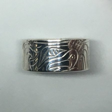 Sterling silver 3/8 inch wide Eagle ring (size 7.5)