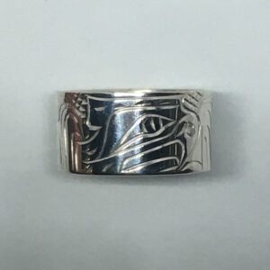 Sterling silver 3/8 inch wide Eagle ring (size 7.75)