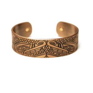 Copper 3/4 inch wide Wolf bracelet