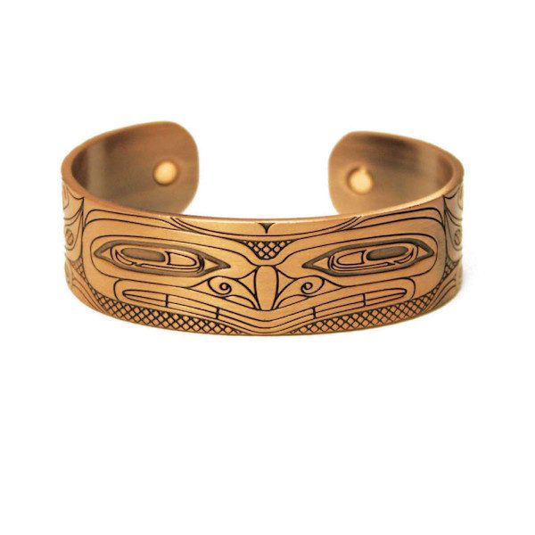 Copper 3/4 inch wide Bear bracelet