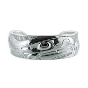Silver pewter 1 inch wide Eagle bracelet