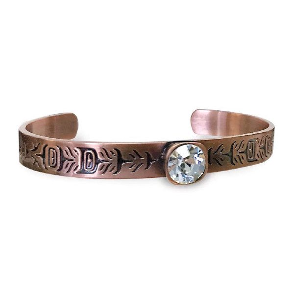 Copper Sacred Feather bracelet (diamond)