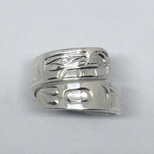 Sterling silver adjustable Bear pinky ring