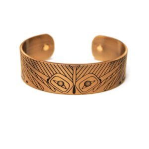 Copper 3/4 inch wide Hummingbird bracelet