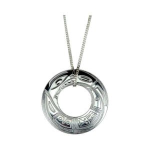 Silver Pewter Chilkat Circle Necklace