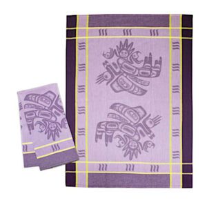 Tea towel with Running Raven design